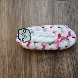 Cozy Pink and White Slippers with Bow